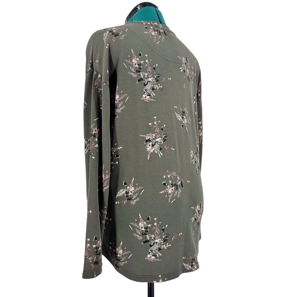 Catherine Malandrino Olive Green Floral Print Long Sleeve Sweatshirt, Large - Picture 5 of 16